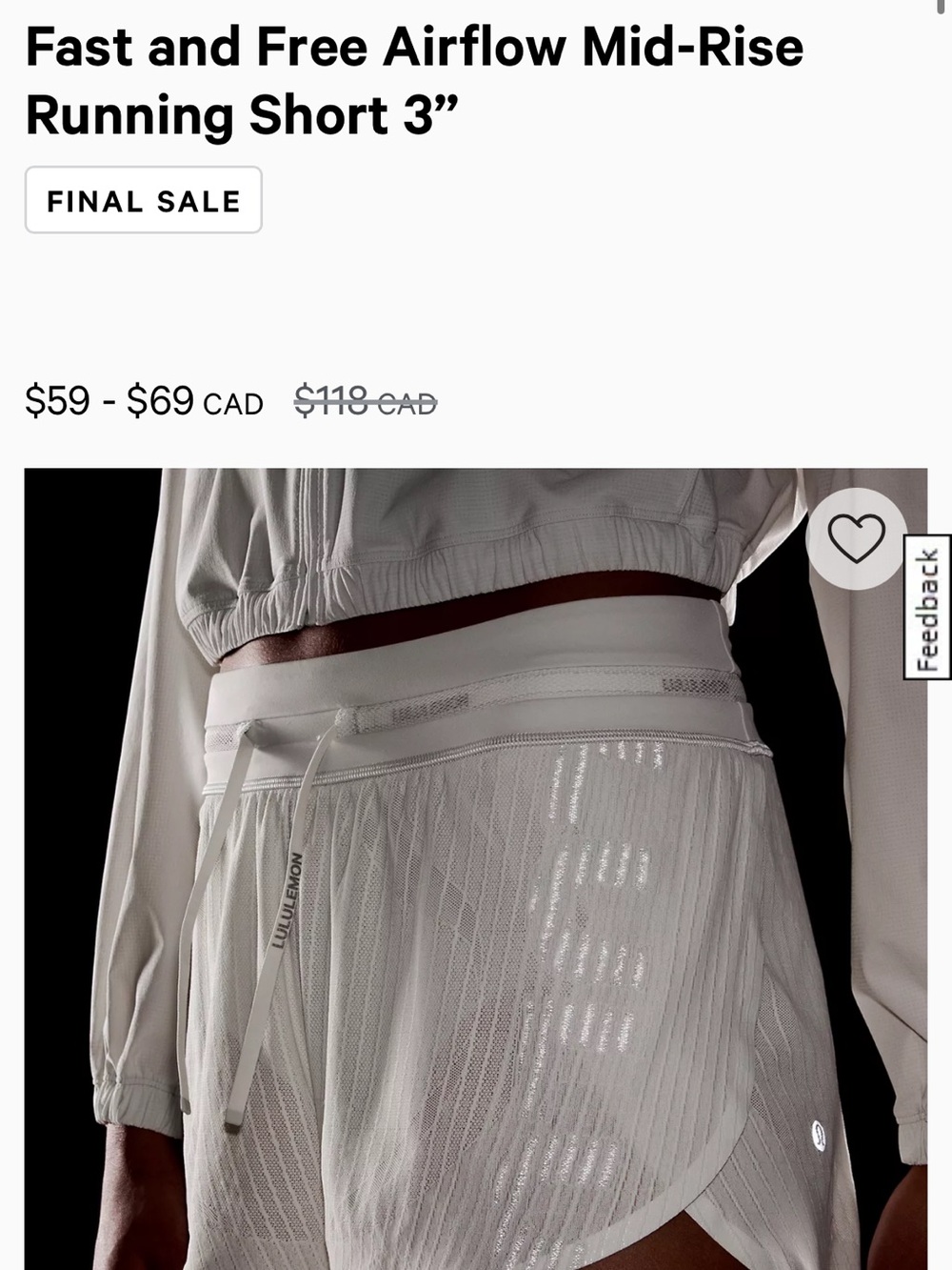 Fast and Free Airflow Mid-Rise Running Short 3" - White